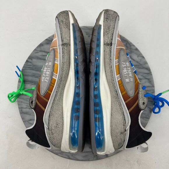 Nike Air Max 98 Sneakers Mens 12 On Air NYC LA Mezcla Grey Electro Green CI1502 - Picture 6 of 12
